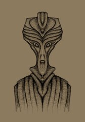 Alien creature, sketch - digital painting © neurostructure