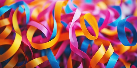 Close-up of colorful ribbons