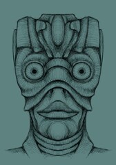 Alien creature, sketch - digital painting © neurostructure