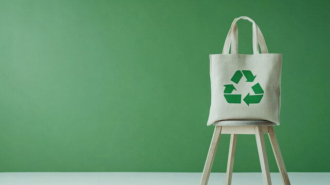 Promoting sustainability with a reusable tote bag on America Recycles Day - Powered by Adobe