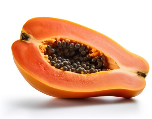 Piece papaya fruit isolated on white background