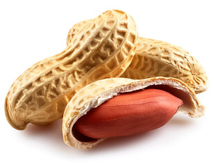 Piece peanuts isolated on white background