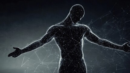 Obraz premium Athlete muscles Scientific Visualization Neural Connections body Activity Concept sport Development