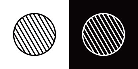 満月のシンプルなラインアイコン