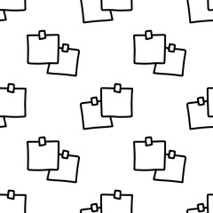 Cartoon Sticky note seamless patterns, Vector.