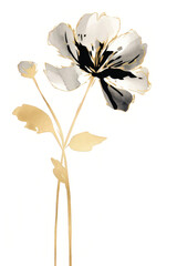 Obraz premium Elegant gold black floral illustration