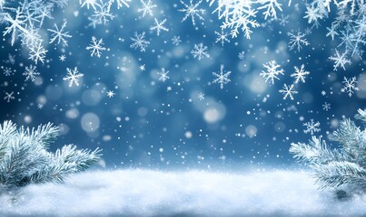 Naklejka premium christmas background with snowflakes, generation ai