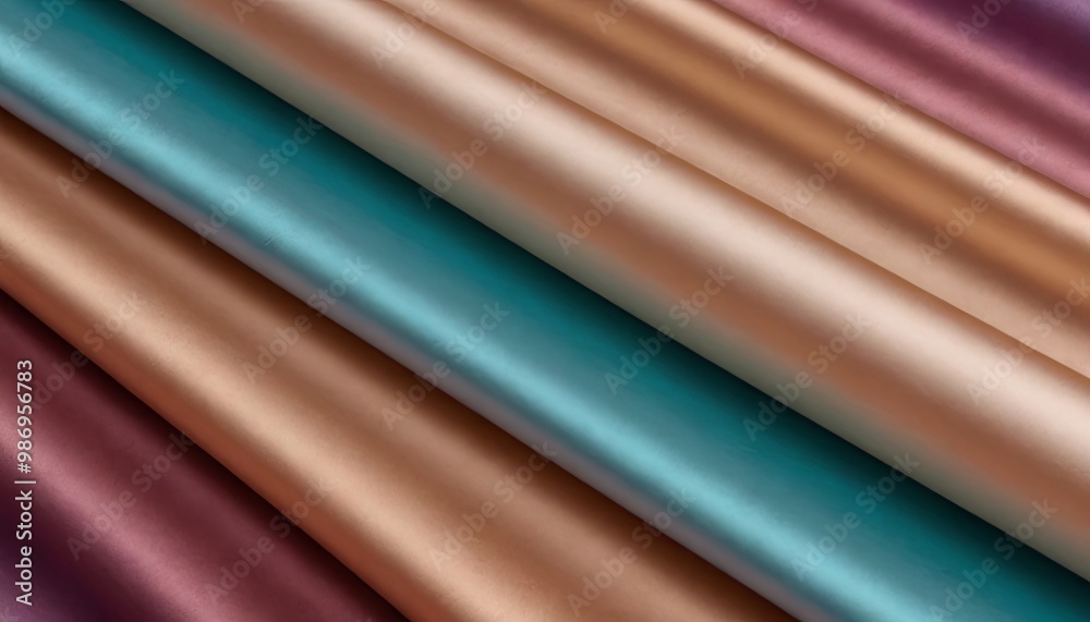 Aufkleber a row of colorful fabric with a blue stripe