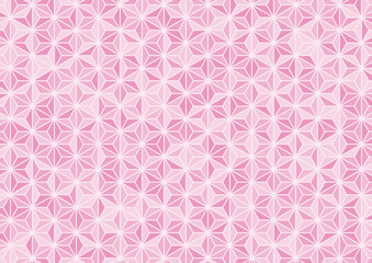 麻の葉　背景　ピンク　ランダム　和風　和柄　ベクター