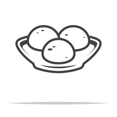 Japanese mochi icon transparent vector isolated