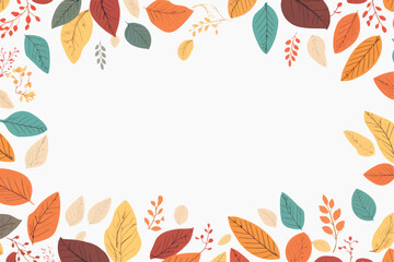 Autumn leaves frame design