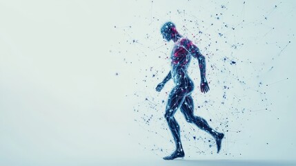 Scientific analysis athlete performance Neural pathways impact visualized on copy space background