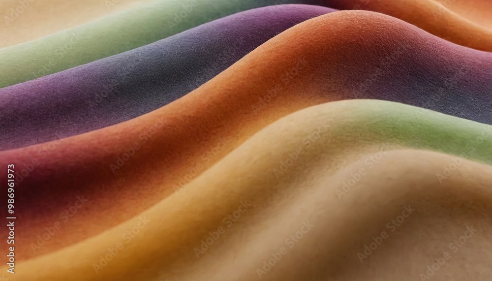 Aufkleber A row of colorful fabric with a wave pattern