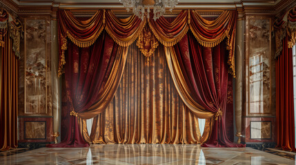 stage with curtains