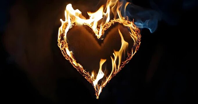 heart shape fire flames