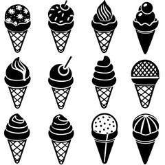 Ice-cream Shop Cover Photo Line Art Vector Illustration