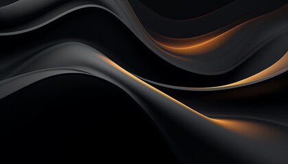 Fototapeta premium A stunning abstract background featuring smooth black and orange waves, perfect for modern design projects