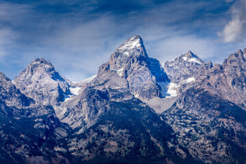 The summits of the Tetons mountain range in the Grand Teton National Park, Wyoming USA