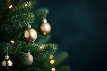 Obraz premium Leaf on a tree branch is wet and green. The leaf is surrounded by a clear, dew-like substance, which gives it a shiny appearance. The branch is covered in other leaves. e a decorated christmas tree