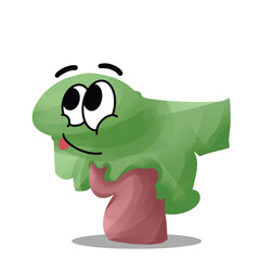 cute tree mascot cartoon with happy expression