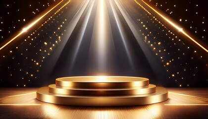 Versatile stage for any occasion: This gold podium offers a sophisticated and elegant setting for product displays, award ceremonies, or special events