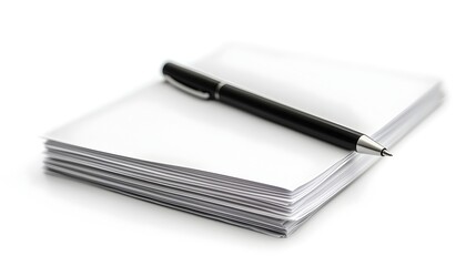 Naklejka premium Neatly Folded Business Proposal with Pen on Desk for Formal Presentation and Planning