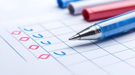 Completed business checklist with all tasks marked on white background representing productivity