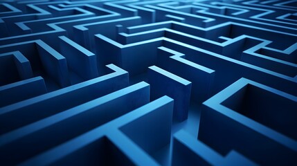 Creative Business Maze Concept Showcasing Different Paths to Success and Problem-Solving Strategies