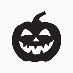 Fototapeta premium Spooky black Halloween pumpkin silhouette