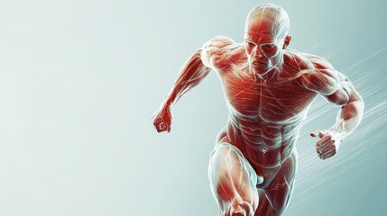 Athlete body Activity Concept Scientific Visualization Neural Connections affecting muscle performance