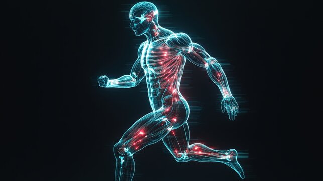 Athlete muscle activation Scientific Visualization Neural Connections affecting sport performance