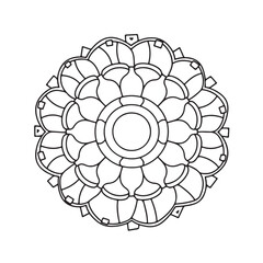 Circular pattern in the form of a mandala. Henna tatoo mandala. Mehndi style. Decorative pattern in oriental style. Coloring book page.