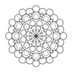 Circular pattern in the form of a mandala. Henna tatoo mandala. Mehndi style. Decorative pattern in oriental style. Coloring book page.