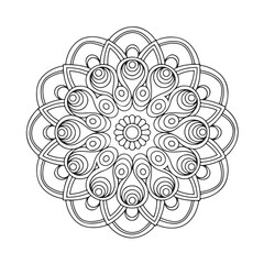 Circular pattern in the form of a mandala. Henna tatoo mandala. Mehndi style. Decorative pattern in oriental style. Coloring book page.