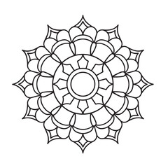 Circular pattern in the form of a mandala. Henna tatoo mandala. Mehndi style. Decorative pattern in oriental style. Coloring book page.