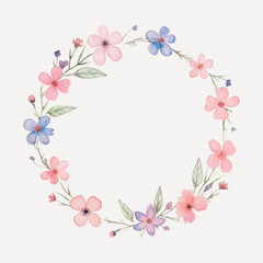 Fototapeta premium Delicate floral wreath illustration