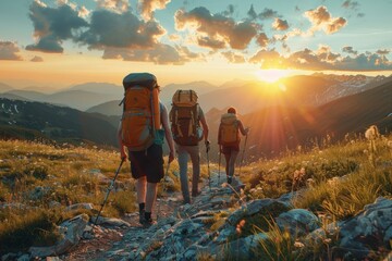Mountain travel hike people adventure man summer journey tourism group trekking, Hike