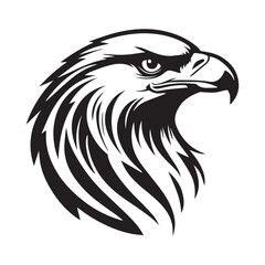 Black eagle head logo Vector Silhouette on white