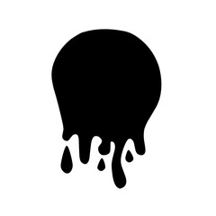 vector illustration of paint splashes on a white background. illustration of melted chocolate. ink droplets