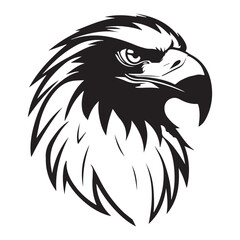 Black eagle head logo Vector Silhouette on white