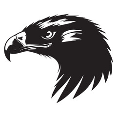 Black eagle head logo Vector Silhouette on white