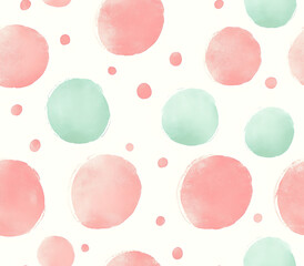2. Soft pastel polka dots in shades of pink and mint green, offering a light-hearted and whimsical aesthetic 