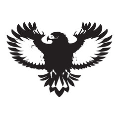 Black eagle head logo Vector Silhouette on white