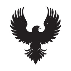 Black eagle head logo Vector Silhouette on white