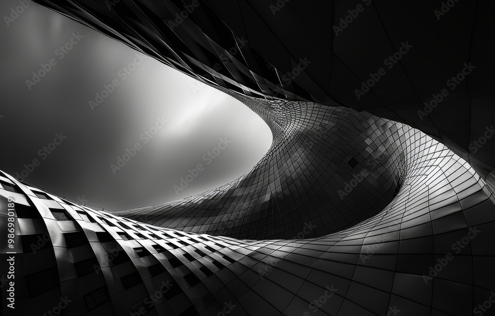 Poster abstract curved structure