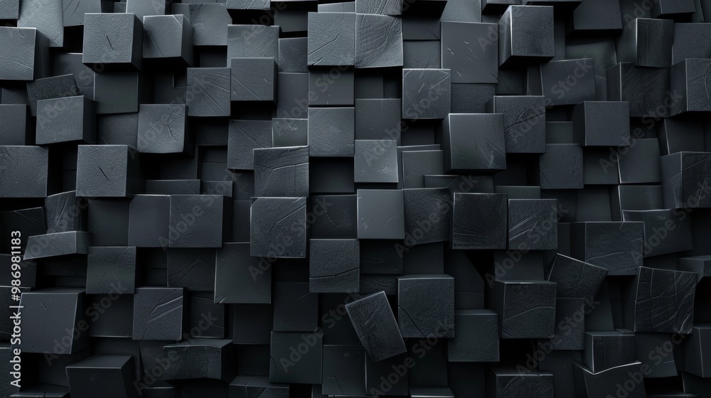 Aufkleber A close-up view of a textured black cube pattern.