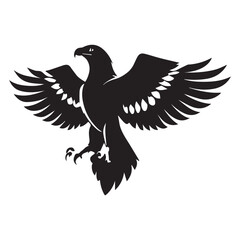 Black eagle head logo Vector Silhouette on white