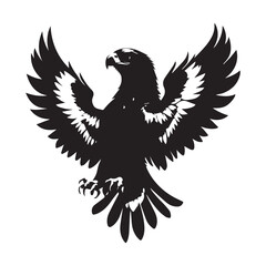 Black eagle head logo Vector Silhouette on white