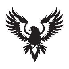 Black eagle head logo Vector Silhouette on white