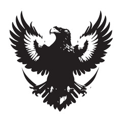 Black eagle head logo Vector Silhouette on white